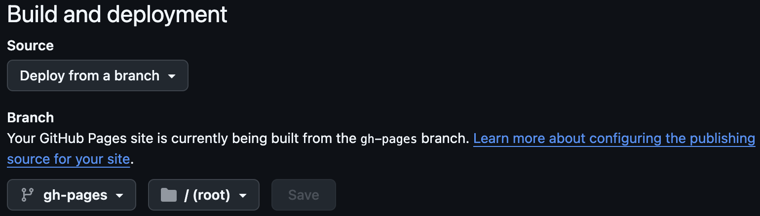gh-pages setup