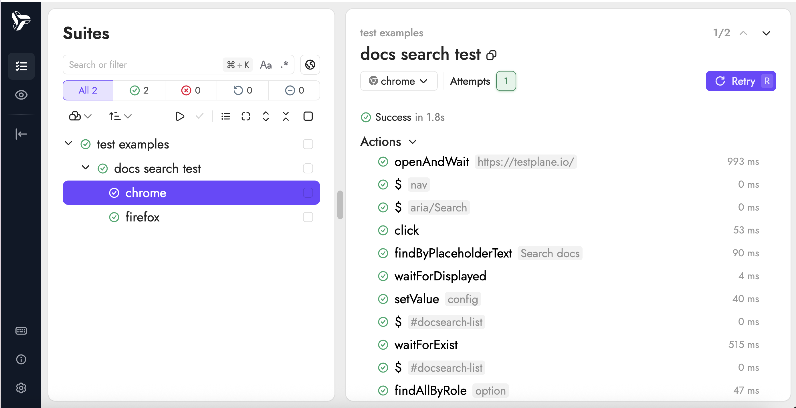 Интерфейс Testplane GUI